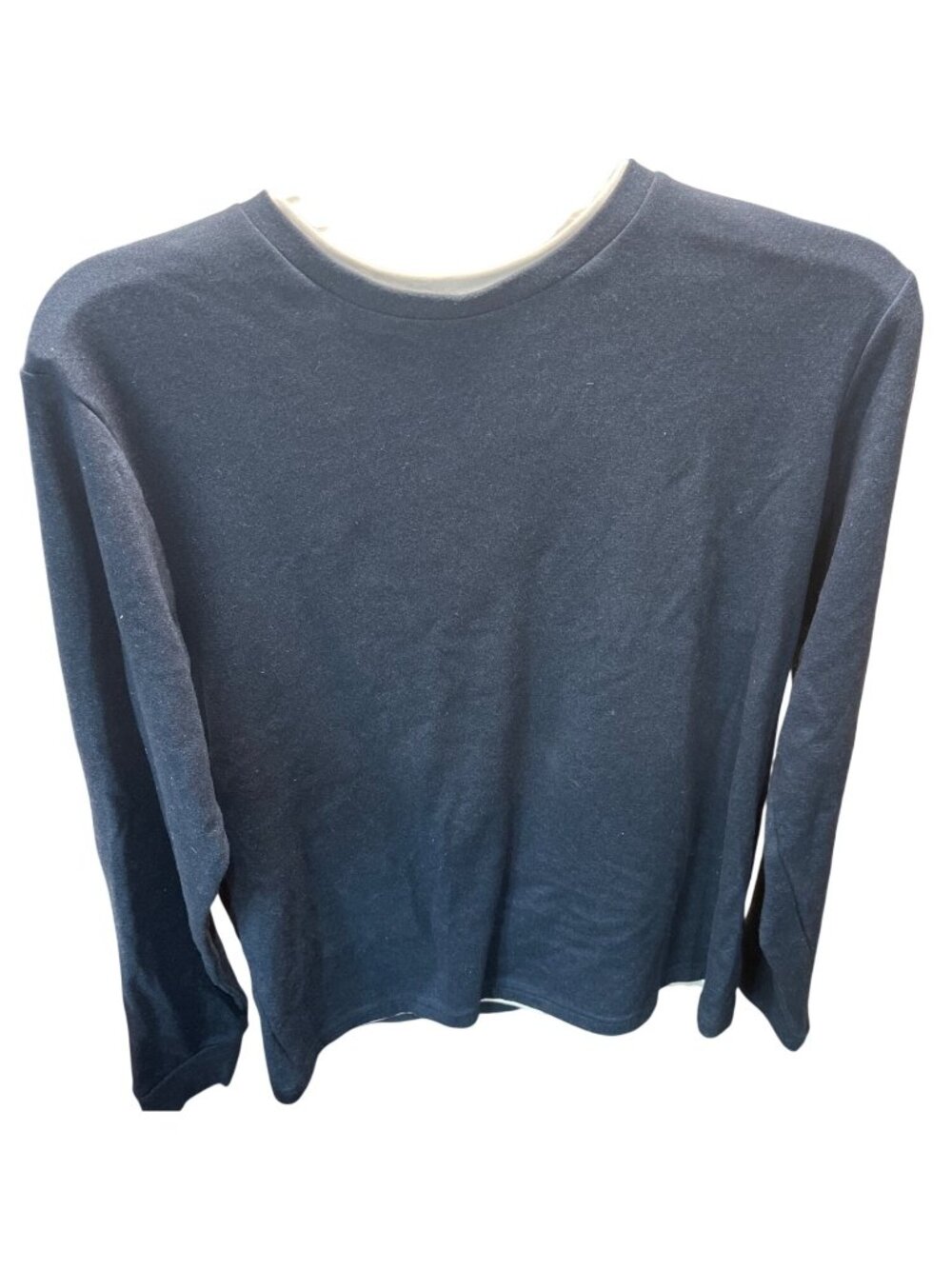 Denim & Flower Ricky Singh Mens Navy Blue Long Sleeve Crewneck Shirt Size Medium